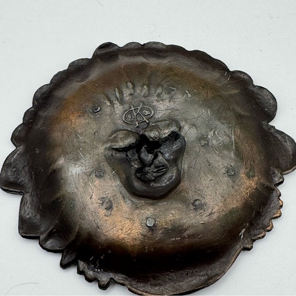 Vintage K & O Native American  Indian Chief Head  Pin Tray Ash Tray Metal - Picture 5 of 8